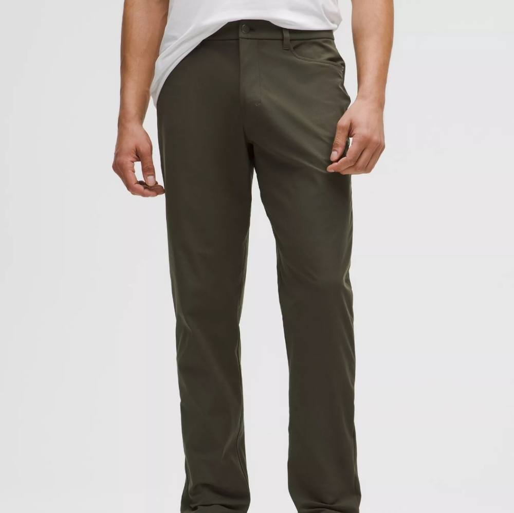 MEN'S DARK HUNTER GREEN  LULULEMON LULU EXERCISE PANTS SLACKS SZ 33 $149